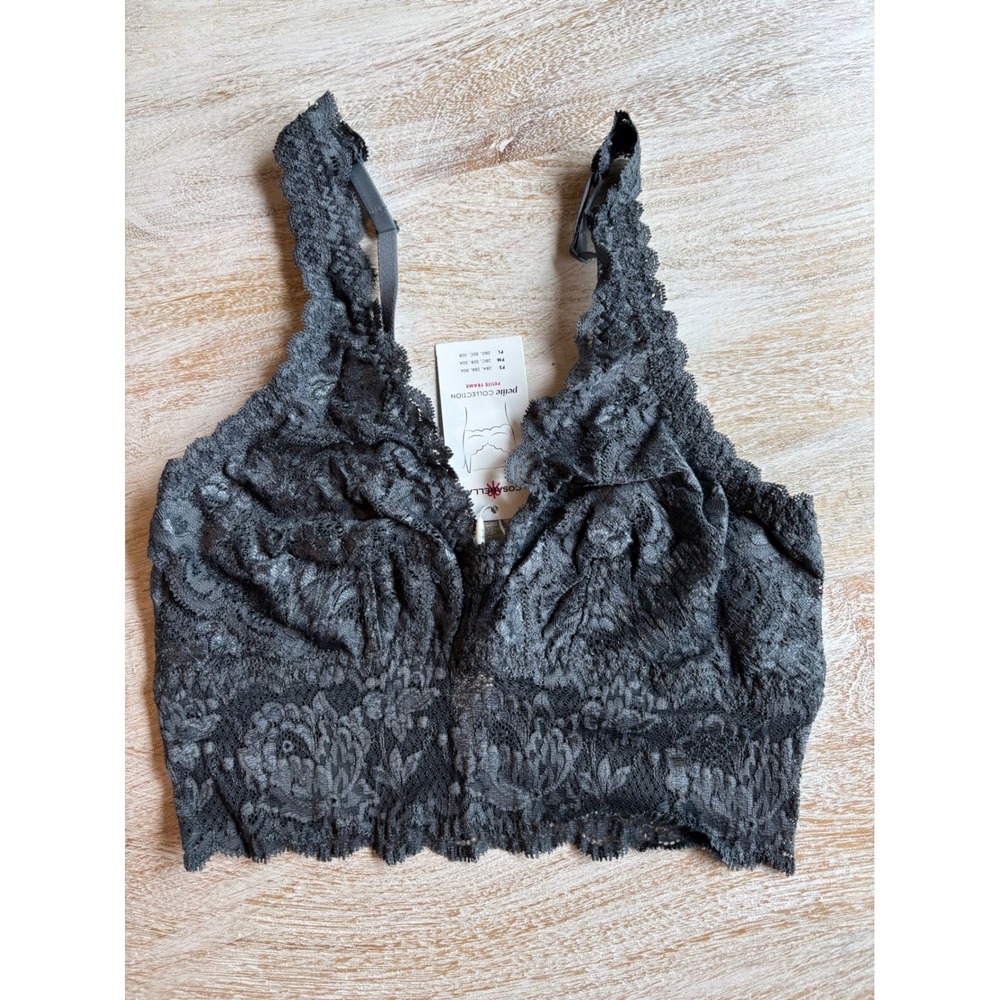 🔥NWT Petite Small Cosabella Never Say Never Plungie Bralette Anthracite Grey